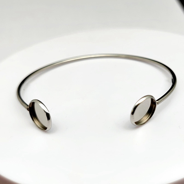 PandaHall Stainless Steel Cuff Bangle Making, Blank Cabochon Setting, Stainless Steel Color, Round Tray: 12mm, 0.2cm, Inner Diameter: 2-7/8...
PandaHall Stainless Steel Cuff Bangle Making, Blank Cabochon Setting, Stainless Steel Color, Round Tray: 12mm, 0.2cm, Inner Diameter: 2-7/8...