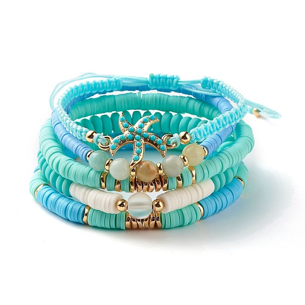 PandaHall Round Stone & Polymer Clay Heishi Beads Stretch Bracelets Sets, Starfish Stackable Bracelets for Women, Aquamarine, Inner Diameter..., Green
PandaHall Round Stone & Polymer Clay Heishi Beads Stretch Bracelets Sets, Starfish Stackable Bracelets for Women, Aquamarine, Inner Diameter..., Green