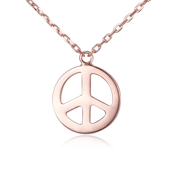 PandaHall TINYSAND 925 Sterling Silver Peace Sign Pendant Necklaces, Rose Gold, 17.79 inch Sterling Silver
PandaHall TINYSAND 925 Sterling Silver Peace Sign Pendant Necklaces, Rose Gold, 17.79 inch Sterling Silver