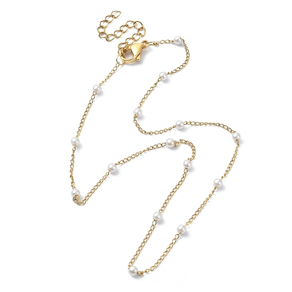 PandaHall Glass Pearl Round Beaded Chain Necklace, Ion Plating(IP) 316 Surgical Stainless Steel Jewelry, Real 18K Gold Plated, 13.54 inch..., White
PandaHall Glass Pearl Round Beaded Chain Necklace, Ion Plating(IP) 316 Surgical Stainless Steel Jewelry, Real 18K Gold Plated, 13.54 inch..., White
