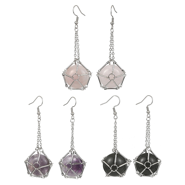 PandaHall Natural & Synthetic Mixed Gemstone Round Ball Dangle Earrings, Brass Long Drop Earrings, 71x23.5mm Mixed Stone Round
PandaHall Natural & Synthetic Mixed Gemstone Round Ball Dangle Earrings, Brass Long Drop Earrings, 71x23.5mm Mixed Stone Round