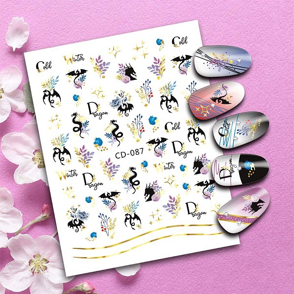 PandaHall Cartoon Nail Art Stickers Decals, DIY Nail Tips Decoration for Women, Dragon Pattern, Lilac, 8x10.3cm Paper Dragon Purple
PandaHall Cartoon Nail Art Stickers Decals, DIY Nail Tips Decoration for Women, Dragon Pattern, Lilac, 8x10.3cm Paper Dragon Purple