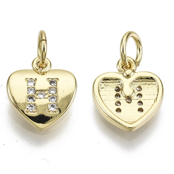 PandaHall Brass Micro Pave Clear Cubic Zirconia Charms, with Jump Ring, Heart with Letter, Real 16K Gold Plated, Nickel Free, Letter.H...
PandaHall Brass Micro Pave Clear Cubic Zirconia Charms, with Jump Ring, Heart with Letter, Real 16K Gold Plated, Nickel Free, Letter.H...