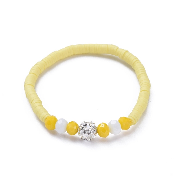 PandaHall Stretch Bracelets, with Polymer Clay Heishi Beads, Faceted Glass Beads and Brass Rhinestone Beads, Yellow, Inner Diameter: 2 inch...
PandaHall Stretch Bracelets, with Polymer Clay Heishi Beads, Faceted Glass Beads and Brass Rhinestone Beads, Yellow, Inner Diameter: 2 inch...