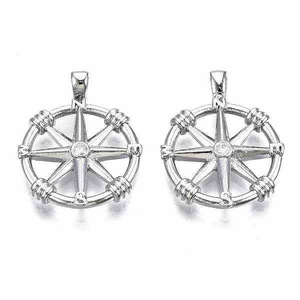 PandaHall Brass Micro Pave Clear Cubic Zirconia Pendants, Nickel Free, Compass, Real Platinum Plated, 22.5x17x3.5mm, Hole: 3.5x1.5mm...
PandaHall Brass Micro Pave Clear Cubic Zirconia Pendants, Nickel Free, Compass, Real Platinum Plated, 22.5x17x3.5mm, Hole: 3.5x1.5mm...