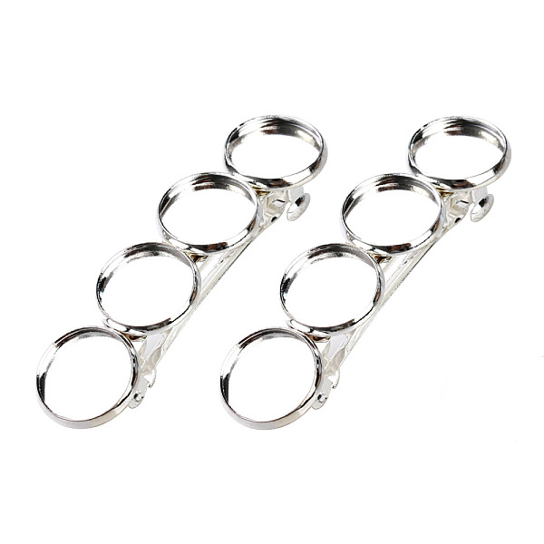 PandaHall Brass Hair Barrette Findings, with Alloy Flat Round Bezel Settings, Silver, Tray: 12mm, 5pcs/set Brass
PandaHall Brass Hair Barrette Findings, with Alloy Flat Round Bezel Settings, Silver, Tray: 12mm, 5pcs/set Brass