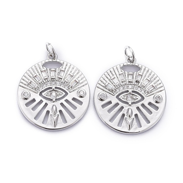 PandaHall Brass Micro Pave Clear Cubic Zirconia Pendants, Long-Lasting Plated, with Jump Rings, Flat Round with Horse Eye, Real Platinum...
PandaHall Brass Micro Pave Clear Cubic Zirconia Pendants, Long-Lasting Plated, with Jump Rings, Flat Round with Horse Eye, Real Platinum...