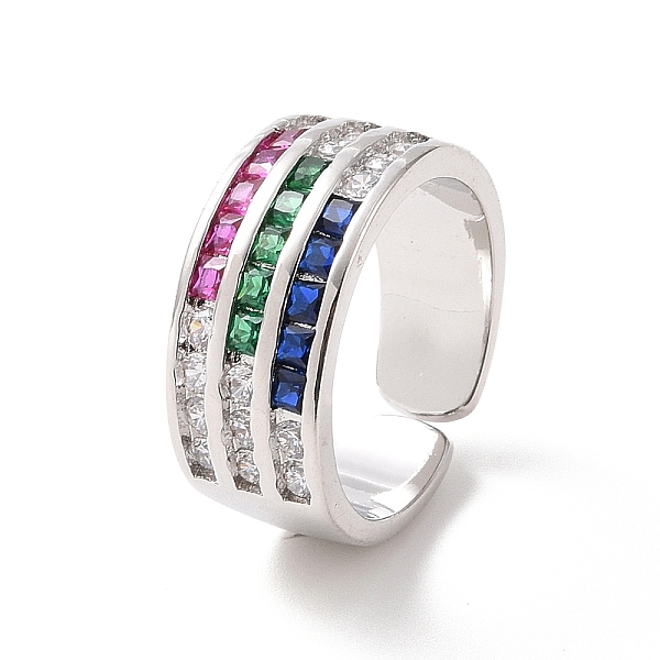 PandaHall Colorful Cubic Zirconia Triple Line Open Cuff Ring, Brass Jewelry for Women, Platinum, US Size 5 1/4(15.9mm) Brass+Cubic Zirconia
PandaHall Colorful Cubic Zirconia Triple Line Open Cuff Ring, Brass Jewelry for Women, Platinum, US Size 5 1/4(15.9mm) Brass+Cubic Zirconia