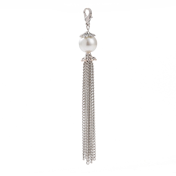 PandaHall Fashion Tassels Pendant Decorations, with Tibetan Style Bead Caps, Glass Pearl Beads, Iron Twisted Chains and Alloy Lobster Claw..., White
PandaHall Fashion Tassels Pendant Decorations, with Tibetan Style Bead Caps, Glass Pearl Beads, Iron Twisted Chains and Alloy Lobster Claw..., White