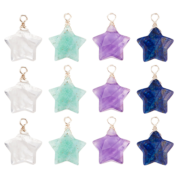 PandaHall DICOSMETIC 12Pcs Stone Star Charms Random Color Natural Stone Pendants with Silver Copper Faceted Star Crystal Quartz Pendants...
PandaHall DICOSMETIC 12Pcs Stone Star Charms Random Color Natural Stone Pendants with Silver Copper Faceted Star Crystal Quartz Pendants...
