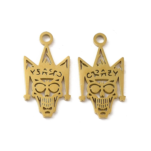 PandaHall Ion Plating(IP) 304 Stainless Steel Pendants, Laser Cut, Devil Skull Charm, Golden, 18x9.5x1mm, Hole: 1.5mm 304 Stainless Steel...
PandaHall Ion Plating(IP) 304 Stainless Steel Pendants, Laser Cut, Devil Skull Charm, Golden, 18x9.5x1mm, Hole: 1.5mm 304 Stainless Steel...