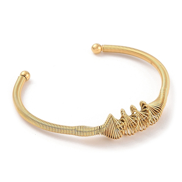PandaHall Ion Plating(IP) 304 Stainless Steel Wire Wrap Open Cuff Bangle, Golden, Inner Diameter: 2-1/2x1-3/4 inch(6.5x4.3cm) 304 Stainless...
PandaHall Ion Plating(IP) 304 Stainless Steel Wire Wrap Open Cuff Bangle, Golden, Inner Diameter: 2-1/2x1-3/4 inch(6.5x4.3cm) 304 Stainless...