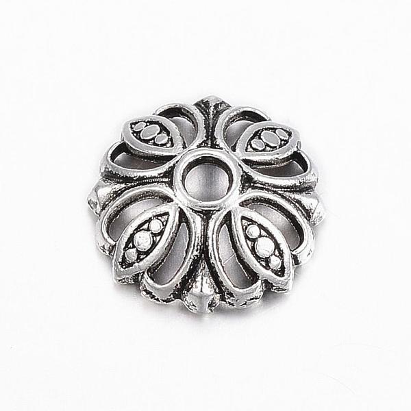 PandaHall Tibetan Style Alloy Bead Caps, Multi-Petal, Flower, Lead Free & Cadmium Free, Filigree, Antique Silver, 10.5x3mm, Hole: 2mm Alloy
PandaHall Tibetan Style Alloy Bead Caps, Multi-Petal, Flower, Lead Free & Cadmium Free, Filigree, Antique Silver, 10.5x3mm, Hole: 2mm Alloy