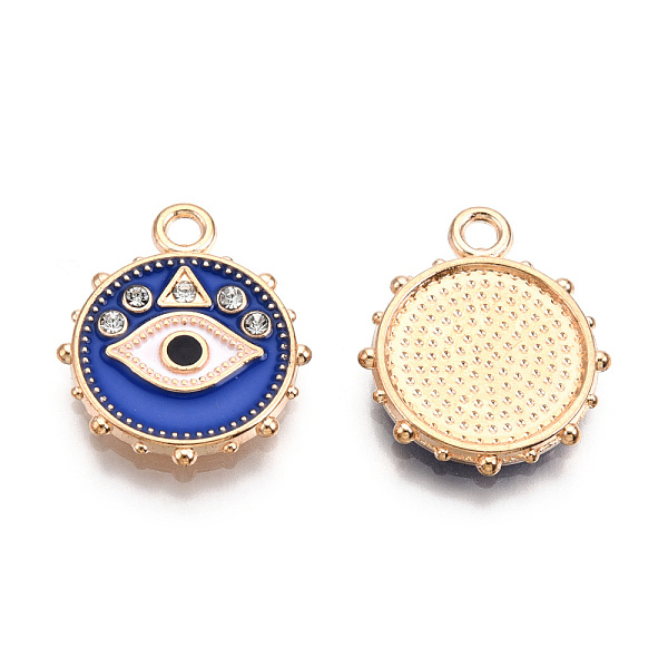 PandaHall Rack Plating Alloy Enamel Pendants, with Crystal Rhinestone, Cadmium Free & Nickel Free & Lead Free, Flat Round with Evil Eye..., Blue
PandaHall Rack Plating Alloy Enamel Pendants, with Crystal Rhinestone, Cadmium Free & Nickel Free & Lead Free, Flat Round with Evil Eye..., Blue