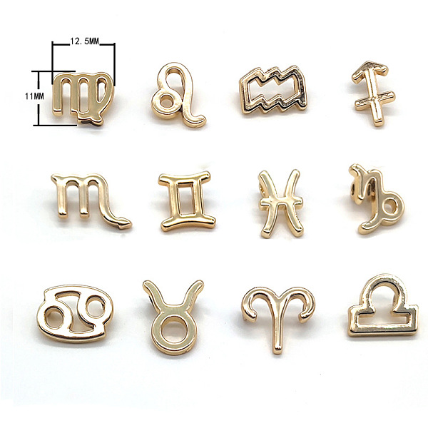 PandaHall Alloy Charms, 12 Constellations, Light Gold, 11x12.5mm Alloy Constellation
PandaHall Alloy Charms, 12 Constellations, Light Gold, 11x12.5mm Alloy Constellation