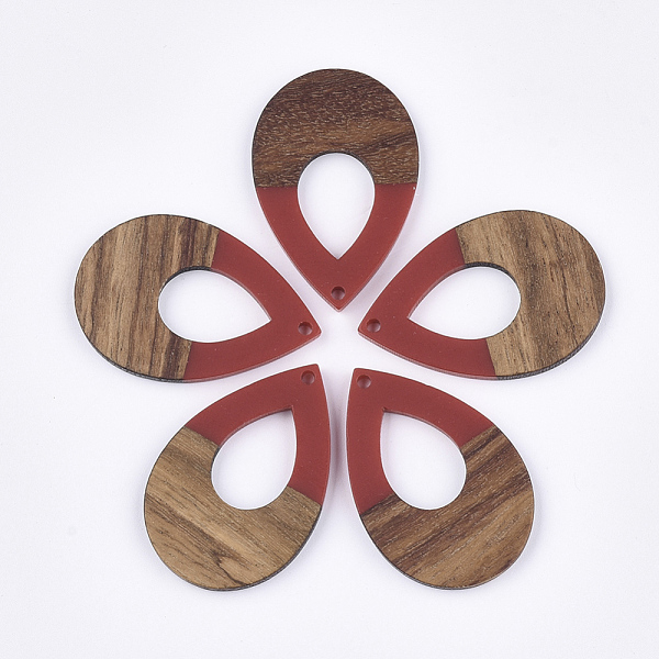 PandaHall Resin & Walnut Wood Pendants, Teardrop, Red, 38x25.5x3mm, Hole: 2mm Resin+Wood Teardrop Red
PandaHall Resin & Walnut Wood Pendants, Teardrop, Red, 38x25.5x3mm, Hole: 2mm Resin+Wood Teardrop Red