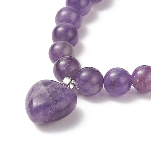 PandaHall Natural Amethyst Beaded Bracelets, Heart Shape Pendant Bracelet, for Women, 3/8 inch(0.85cm), Inner Diameter: 2-1/8 inch(5.5cm)...
PandaHall Natural Amethyst Beaded Bracelets, Heart Shape Pendant Bracelet, for Women, 3/8 inch(0.85cm), Inner Diameter: 2-1/8 inch(5.5cm)...