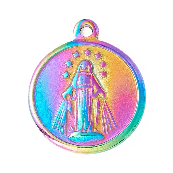 PandaHall Ion Plating(IP) 304 Stainless Steel Pendants, Flat Round with Virgin Mary, Rainbow Color, 21.5x18x2mm, Hole: 1.8mm 304 Stainless...
PandaHall Ion Plating(IP) 304 Stainless Steel Pendants, Flat Round with Virgin Mary, Rainbow Color, 21.5x18x2mm, Hole: 1.8mm 304 Stainless...