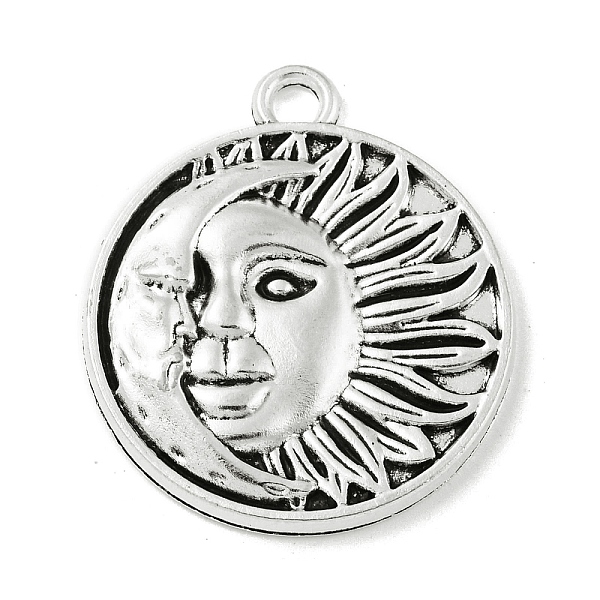 PandaHall Tibetan Style Alloy Pendants, Flat Round with Moon and Sun, Nickel, Antique Silver, 29x25x3mm, Hole: 2.5mm Alloy Sun
PandaHall Tibetan Style Alloy Pendants, Flat Round with Moon and Sun, Nickel, Antique Silver, 29x25x3mm, Hole: 2.5mm Alloy Sun