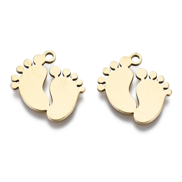 PandaHall 201 Stainless Steel Charms, Laser Cut, Baby Feet, Golden, 13x12.5x1mm, Hole: 1.4mm 201 Stainless Steel Body
PandaHall 201 Stainless Steel Charms, Laser Cut, Baby Feet, Golden, 13x12.5x1mm, Hole: 1.4mm 201 Stainless Steel Body