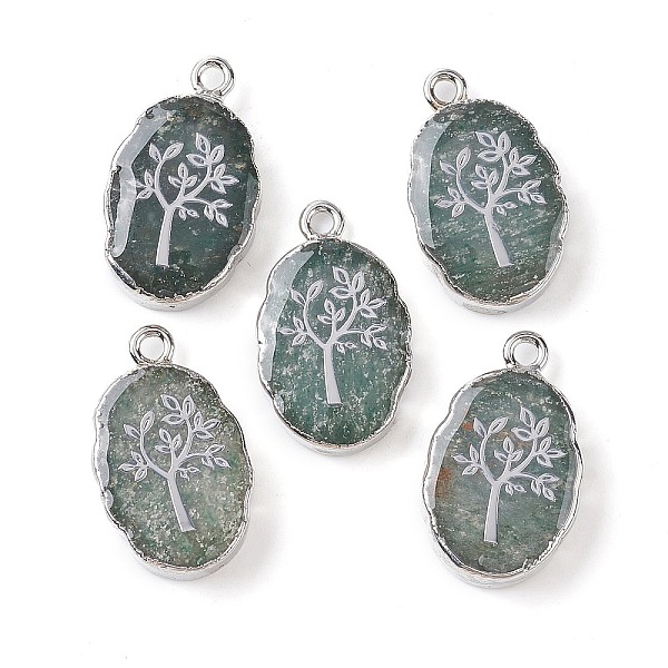 PandaHall Natural Green Aventurine Oval Pendants, Platinum Plated Brass Oval Charms with Tree, 22~22.5x13~13.5x4.5mm, Hole: 1.6~1.8mm Green...
PandaHall Natural Green Aventurine Oval Pendants, Platinum Plated Brass Oval Charms with Tree, 22~22.5x13~13.5x4.5mm, Hole: 1.6~1.8mm Green...