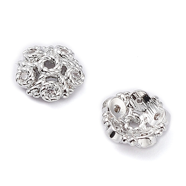 PandaHall Rack Plating Brass Cubic Zirconia Bead Cap, 5-Petal Flower, Real Platinum Plated, 6x2mm, Hole: 0.7mm Brass+Cubic Zirconia
PandaHall Rack Plating Brass Cubic Zirconia Bead Cap, 5-Petal Flower, Real Platinum Plated, 6x2mm, Hole: 0.7mm Brass+Cubic Zirconia