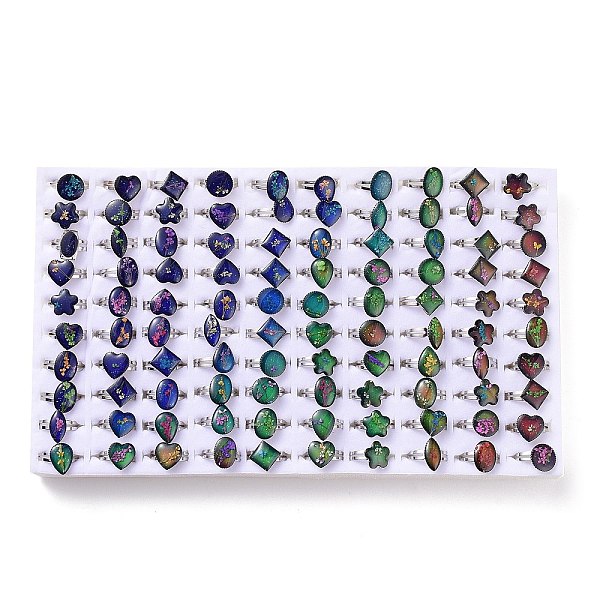 PandaHall 100Pcs Adjustable Mood Ring, Temperature Change Color Emotion Feeling Alloy Band Rings for Women, Mixed Shapes, Platinum, Inner...
PandaHall 100Pcs Adjustable Mood Ring, Temperature Change Color Emotion Feeling Alloy Band Rings for Women, Mixed Shapes, Platinum, Inner...