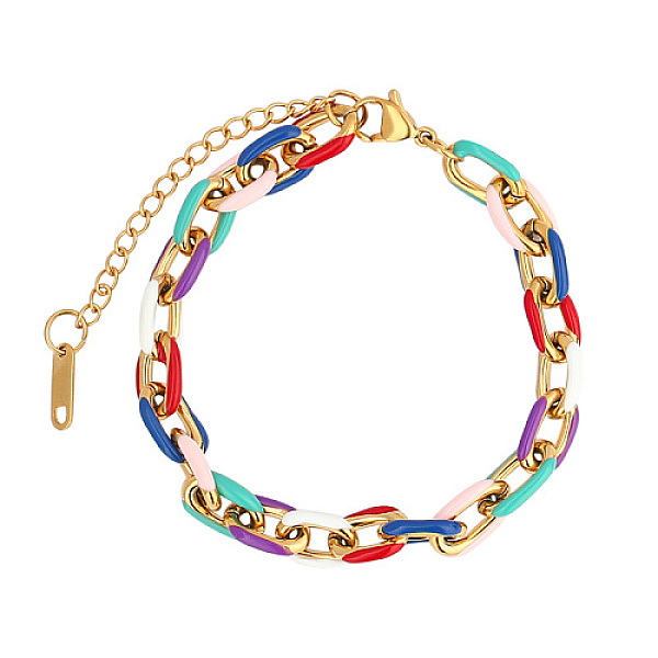 PandaHall Stainless Steel Cable Chain Bracelets for Women, with Enamel, Real 18K Gold Plated, Colorful, 5-7/8 inch(15cm) Stainless Steel...
PandaHall Stainless Steel Cable Chain Bracelets for Women, with Enamel, Real 18K Gold Plated, Colorful, 5-7/8 inch(15cm) Stainless Steel...