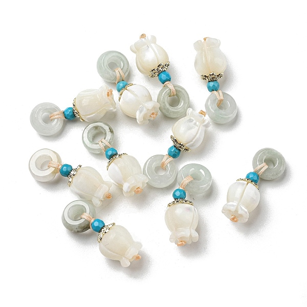 PandaHall Natural Jade Donut Pendants, Natural Trochid Shell/Trochus Shell Flower Charms with Facted Synthetic Turquoise and Brass Findings...
PandaHall Natural Jade Donut Pendants, Natural Trochid Shell/Trochus Shell Flower Charms with Facted Synthetic Turquoise and Brass Findings...