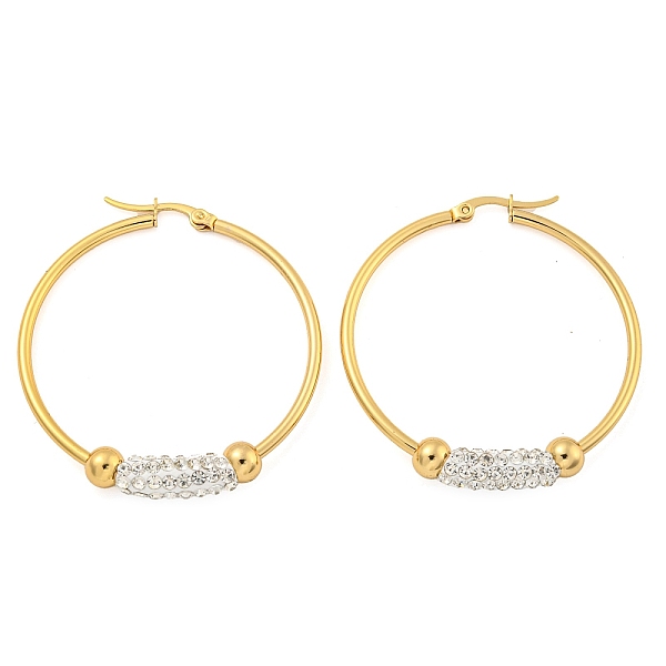 PandaHall Vacuum Plating 202 Stainless Steel Studs Earring, with 304 Stainless Steel Pins, Ceramics and Rhinestone, Golden, 44x6mm 202...
PandaHall Vacuum Plating 202 Stainless Steel Studs Earring, with 304 Stainless Steel Pins, Ceramics and Rhinestone, Golden, 44x6mm 202...