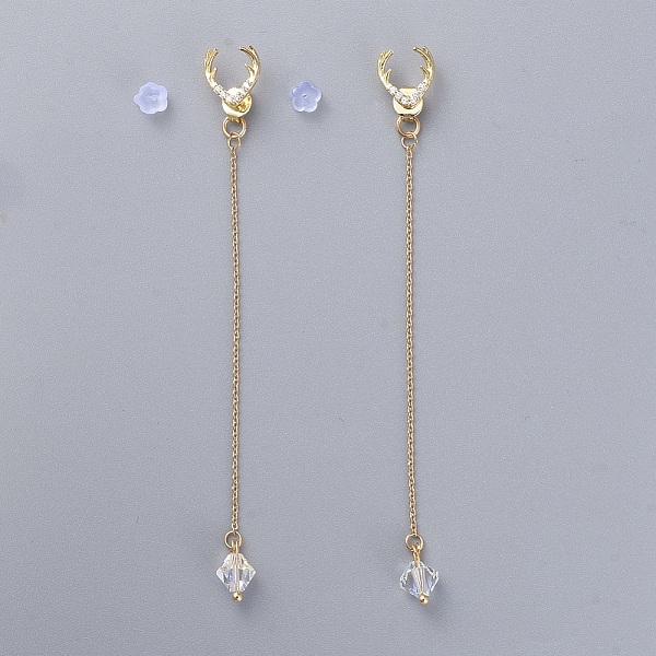 PandaHall Stud Earrings, with Bicone Austrian Crystal Beads, Plastic & Brass Ear Nuts, Real 18K Gold Plated Brass Cubic Zirconia Ear Stud..., Clear
PandaHall Stud Earrings, with Bicone Austrian Crystal Beads, Plastic & Brass Ear Nuts, Real 18K Gold Plated Brass Cubic Zirconia Ear Stud..., Clear