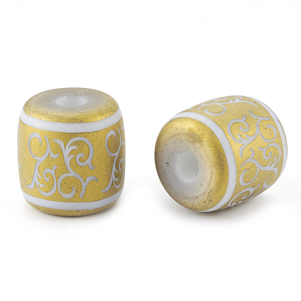 PandaHall Electroplate Glass Beads, Frosted, Barrel with Vine Pattern, Golden Plated, 12x11.5mm, Hole: 3mm, 100pcs/bag Glass Flower
PandaHall Electroplate Glass Beads, Frosted, Barrel with Vine Pattern, Golden Plated, 12x11.5mm, Hole: 3mm, 100pcs/bag Glass Flower
