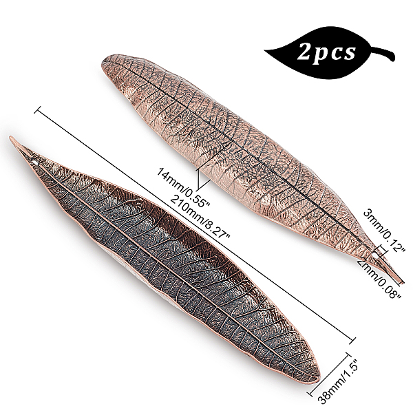 PandaHall CHGCRAFT 2Pcs Tibetan Style Zinc Alloy Incense Burner Holder, Leaf, Red Copper, 210x38x14mm, Hole: 3x2mm Alloy Leaf
PandaHall CHGCRAFT 2Pcs Tibetan Style Zinc Alloy Incense Burner Holder, Leaf, Red Copper, 210x38x14mm, Hole: 3x2mm Alloy Leaf
