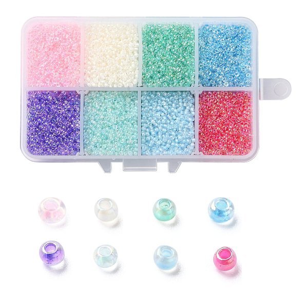 PandaHall 200G 8 Colors 12/0 Grade A Round Glass Seed Beads, Transparent Inside Colours, AB Color Plated, Mixed Color, 2.3x1.5mm, Hole: 1mm..., Multicolor
PandaHall 200G 8 Colors 12/0 Grade A Round Glass Seed Beads, Transparent Inside Colours, AB Color Plated, Mixed Color, 2.3x1.5mm, Hole: 1mm..., Multicolor