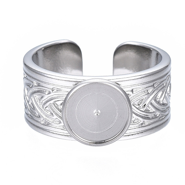 PandaHall 304 Stainless Steel Open Cuff Finger Ring Cabochon Settings, Flat Round, Stainless Steel Color, US Size 7 1/4(17.5mm), Tray: 8mm...
PandaHall 304 Stainless Steel Open Cuff Finger Ring Cabochon Settings, Flat Round, Stainless Steel Color, US Size 7 1/4(17.5mm), Tray: 8mm...