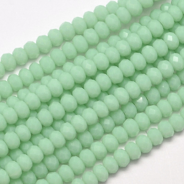 PandaHall Faceted Rondelle Glass Beads Strands, Pale Green, 3.5x2mm, Hole: 0.5mm, about 148pcs/strand, 14.9 inch Glass Rondelle Cyan
PandaHall Faceted Rondelle Glass Beads Strands, Pale Green, 3.5x2mm, Hole: 0.5mm, about 148pcs/strand, 14.9 inch Glass Rondelle Cyan