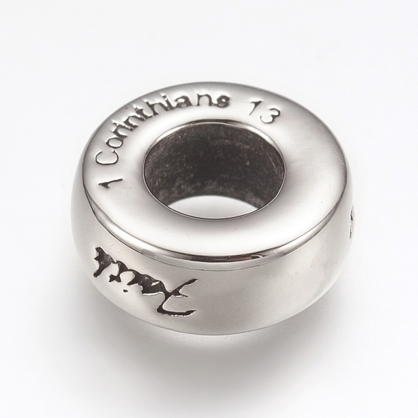 PandaHall 316 Surgical Stainless Steel European Beads, Large Hole Beads, Flat Round with Word, Antique Silver, 12.5x5mm, Hole: 6mm 316...
PandaHall 316 Surgical Stainless Steel European Beads, Large Hole Beads, Flat Round with Word, Antique Silver, 12.5x5mm, Hole: 6mm 316...