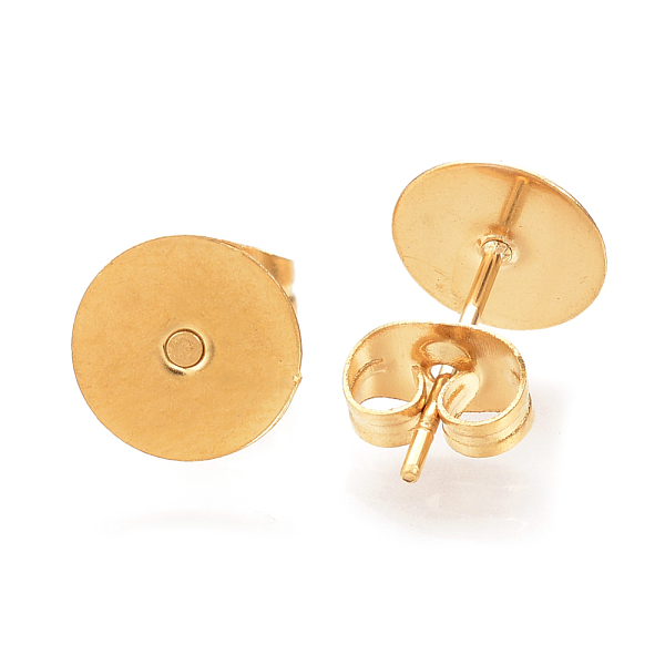 PandaHall 304 Stainless Steel Stud Earring Findings, with Ear Nuts/Earring Backs, Flat Round, Golden, 8mm, Pin: 0.7mm 304 Stainless Steel...
PandaHall 304 Stainless Steel Stud Earring Findings, with Ear Nuts/Earring Backs, Flat Round, Golden, 8mm, Pin: 0.7mm 304 Stainless Steel...