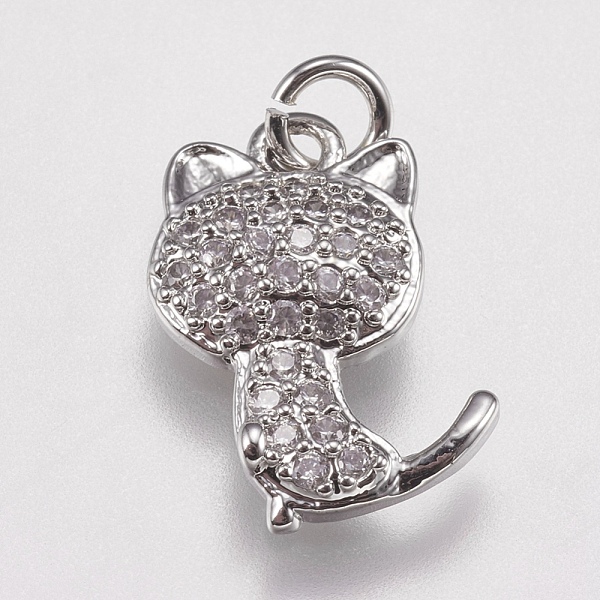 PandaHall Brass Micro Pave Cubic Zirconia Kitten Charms, Cat Silhouette Shape, Platinum, 14x9x2.5mm, Hole: 2mm Brass+Cubic Zirconia Cat..., Clear
PandaHall Brass Micro Pave Cubic Zirconia Kitten Charms, Cat Silhouette Shape, Platinum, 14x9x2.5mm, Hole: 2mm Brass+Cubic Zirconia Cat..., Clear