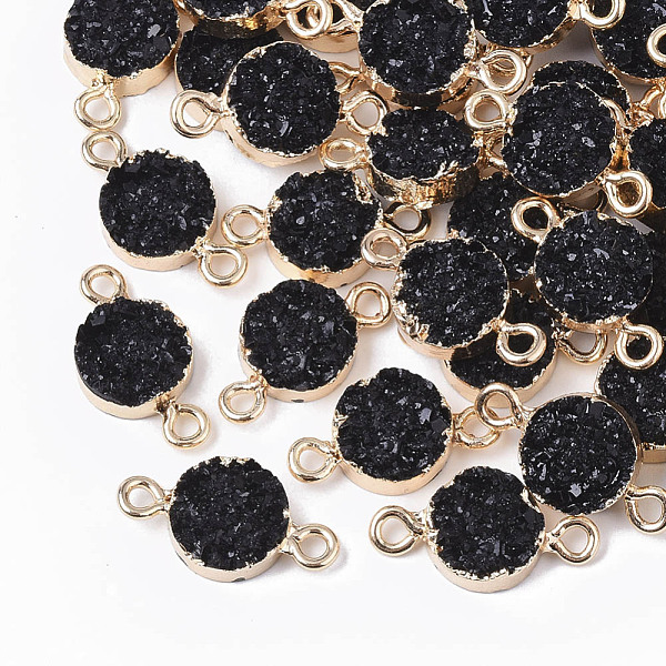 PandaHall Druzy Resin Links connectors, with Edge Light Gold Plated Iron Loops, Flat Round, Black, 18~19x10x4mm, Hole: 1.8mm Resin Flat...
PandaHall Druzy Resin Links connectors, with Edge Light Gold Plated Iron Loops, Flat Round, Black, 18~19x10x4mm, Hole: 1.8mm Resin Flat...