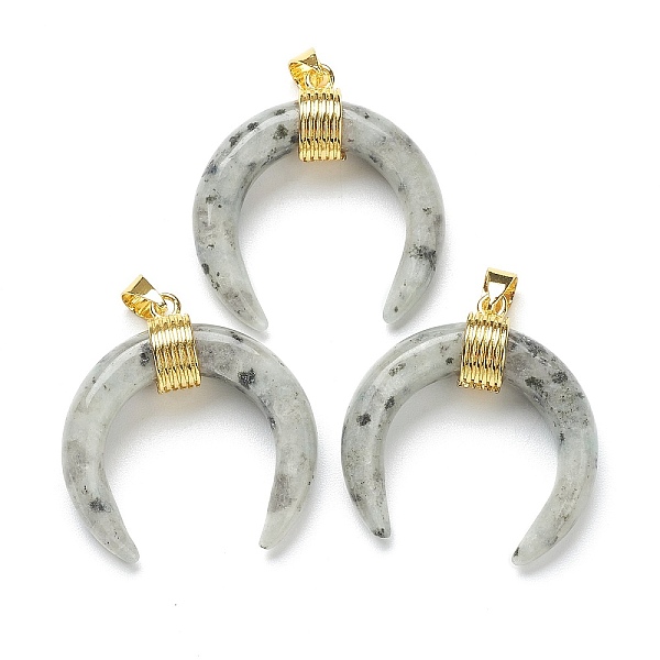 PandaHall Natural Sesame Jasper Pendants, with Golden Brass Findings, Double Horn/Crescent Moon, 31~33x30x10mm, Hole: 6x4mm Sesame Jasper...
PandaHall Natural Sesame Jasper Pendants, with Golden Brass Findings, Double Horn/Crescent Moon, 31~33x30x10mm, Hole: 6x4mm Sesame Jasper...