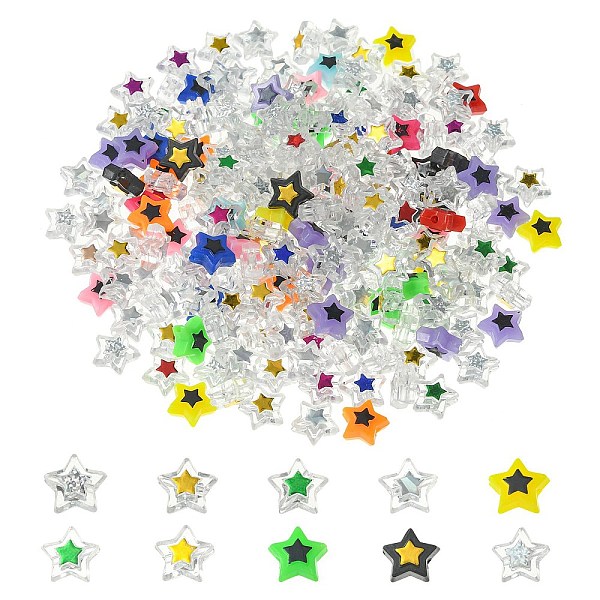 PandaHall 250Pcs 5 Styles Opaque & Transparent Acrylic Beads, Star, Mixed Color, 10x11x5mm, Hole: 1.6mm, 50pcs/style Acrylic Star Multicolor
PandaHall 250Pcs 5 Styles Opaque & Transparent Acrylic Beads, Star, Mixed Color, 10x11x5mm, Hole: 1.6mm, 50pcs/style Acrylic Star Multicolor