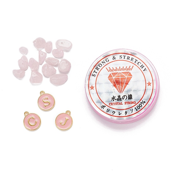 PandaHall 26Pcs Flat Round Initial Letter A~Z Alphabet Enamel Charms, 20G Natural Rose Quartz Chip Beads and Elastic Thread, for DIY Jewelry..., Pink
PandaHall 26Pcs Flat Round Initial Letter A~Z Alphabet Enamel Charms, 20G Natural Rose Quartz Chip Beads and Elastic Thread, for DIY Jewelry..., Pink
