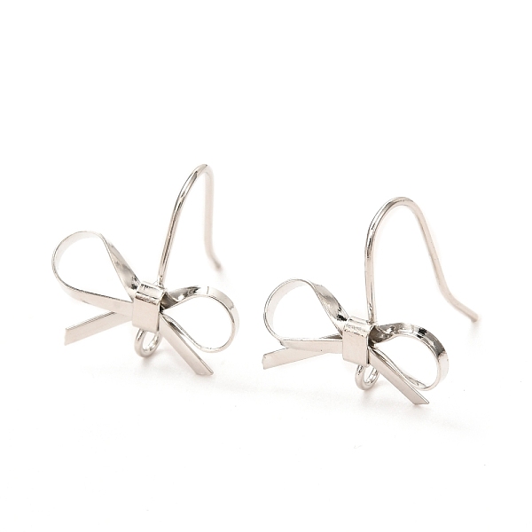 PandaHall Bowknot Shape Brass Earring Hooks, Bowknot Ear Wire, with Vertical Loops, Platinum, 22 Gauge, 16x15mm, Hole: 2mm, Pin: 0.6mm Brass
PandaHall Bowknot Shape Brass Earring Hooks, Bowknot Ear Wire, with Vertical Loops, Platinum, 22 Gauge, 16x15mm, Hole: 2mm, Pin: 0.6mm Brass