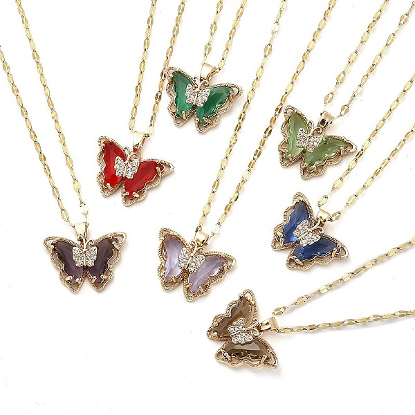 PandaHall Butterfly Light Gold Brass Micro Pave Cubic Zirconia Pendant Necklaces, with Glass, Mixed Color, 16.14 inch(41cm) Brass Butterfly..., Multicolor
PandaHall Butterfly Light Gold Brass Micro Pave Cubic Zirconia Pendant Necklaces, with Glass, Mixed Color, 16.14 inch(41cm) Brass Butterfly..., Multicolor