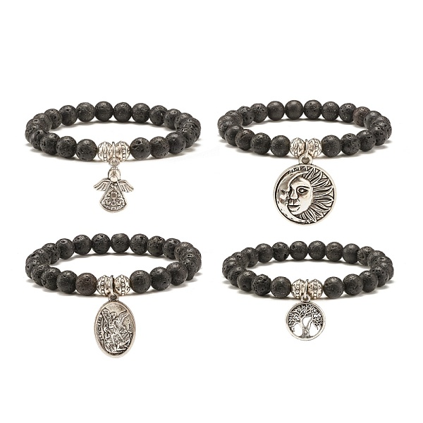 PandaHall Natural Lava Rock Round Beads Stretch Bracelet, Oil Diffuser Power Jewelry with Drop Charm for Women, Mixed Patterns, Inner...
PandaHall Natural Lava Rock Round Beads Stretch Bracelet, Oil Diffuser Power Jewelry with Drop Charm for Women, Mixed Patterns, Inner...
