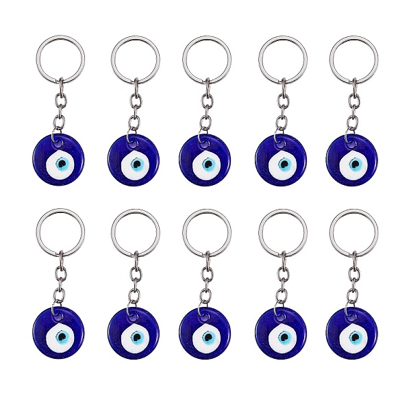 PandaHall Handmade Evil Eye Lampwork Keychain, with Alloy Split Key Rings and 304 Stainless Steel Jump Rings, Platinum, Medium Blue, 10.1cm...
PandaHall Handmade Evil Eye Lampwork Keychain, with Alloy Split Key Rings and 304 Stainless Steel Jump Rings, Platinum, Medium Blue, 10.1cm...