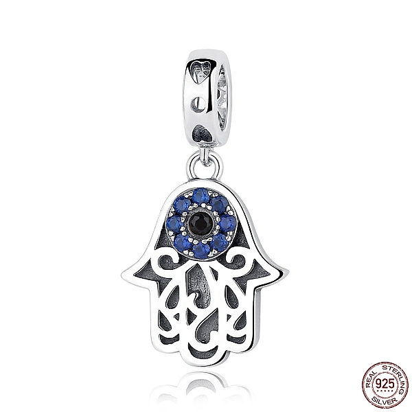 PandaHall 925 Sterling Silver European Dangle Charms, with Cubic Zirconia, Large Hole Pendants, Palm with Evil Eye , Antique Silver, 25x14mm...
PandaHall 925 Sterling Silver European Dangle Charms, with Cubic Zirconia, Large Hole Pendants, Palm with Evil Eye , Antique Silver, 25x14mm...