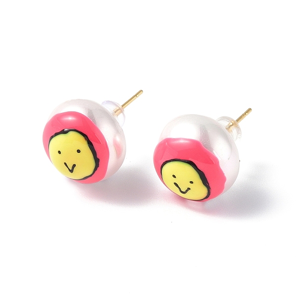 PandaHall Natural Shell Smiling Face Stud Earrings with Enamel, Real 18K Gold Plated Brass Jewelry for Women, Cerise, 15mm, Pin: 0.8mm Shell..., Red
PandaHall Natural Shell Smiling Face Stud Earrings with Enamel, Real 18K Gold Plated Brass Jewelry for Women, Cerise, 15mm, Pin: 0.8mm Shell..., Red