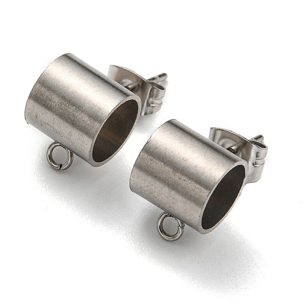 PandaHall 201 Stainless Steel Stud Earring Findings, with 304 Stainless Steel Pin & Horizontal Loops & Friction Ear Nuts, Column Tube...
PandaHall 201 Stainless Steel Stud Earring Findings, with 304 Stainless Steel Pin & Horizontal Loops & Friction Ear Nuts, Column Tube...